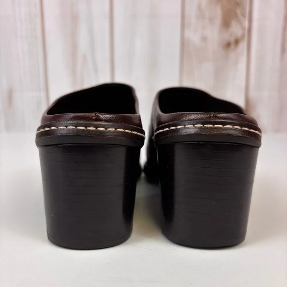 Gianni Bini Leather Mules Western Snip Toe Chunky Heel Slip On Boot Brown Sz 6.5 - Picture 11 of 16